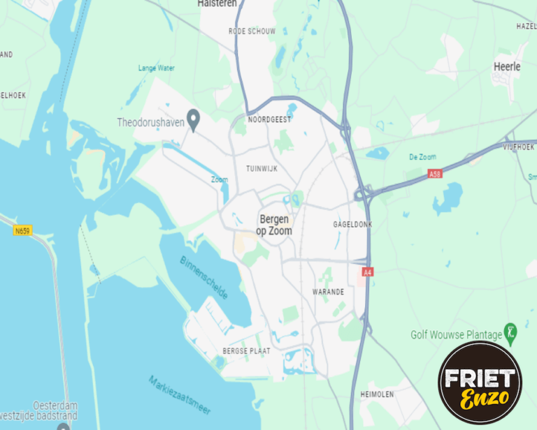 Kaart Frietkar Bergen op Zoom