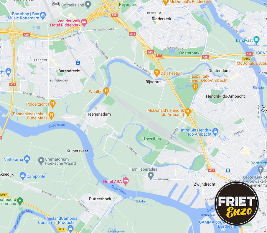 kaart barendrecht en zwijndrecht