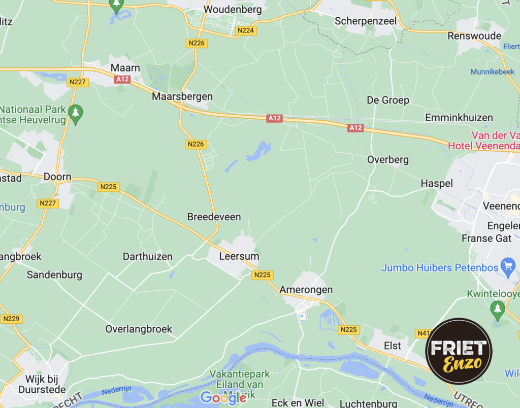 Kaart Frietkraam Wijk bij Duurstede Amerongen