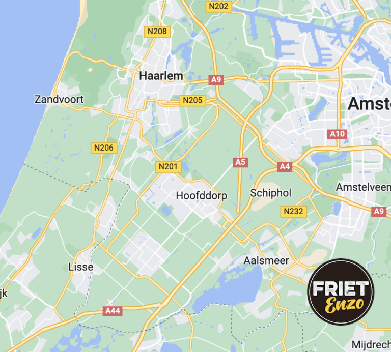 Kaart haarlem - hoofddorp patat